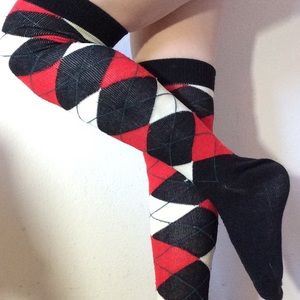 thigh high argyle socks
